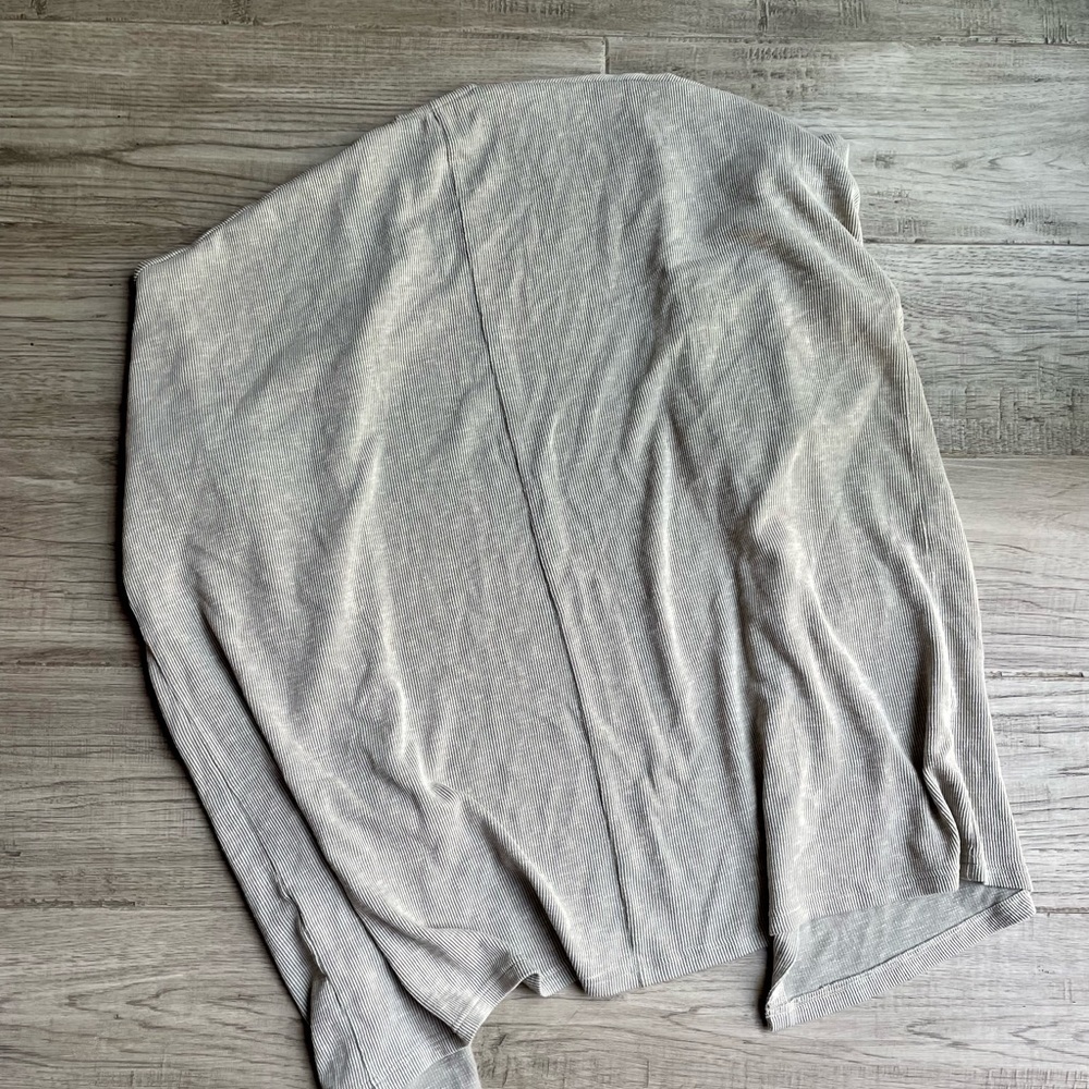 DONNI. Ribbed Sweater Coat Open Front Stretchy Ribbed Pockets Tan/Sand Color O/S - Picture 8 of 15